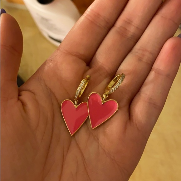 Gabi Rielle Neon 14 heart Hoops - Picture 2 of 7